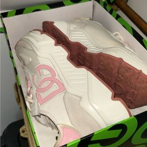 Dolce & Gabbana Pink and Cream Sneakers